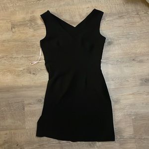 Black mini dress cross cross straps with back cut out